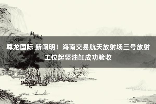 尊龙国际 新阐明！海南交易航天放射场三号放射工位起竖油缸成功验收