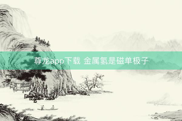 尊龙app下载 金属氢是磁单极子