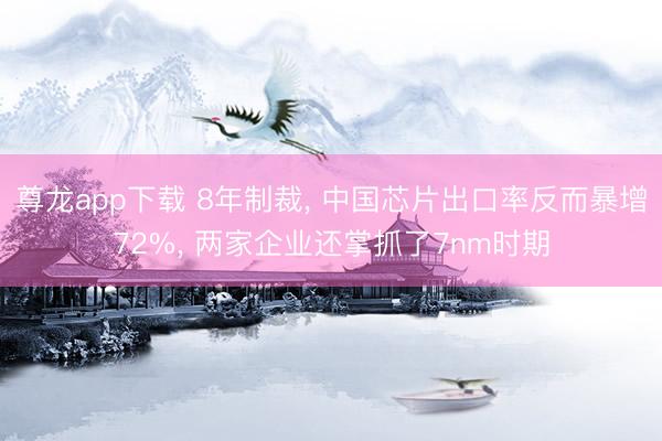 尊龙app下载 8年制裁, 中国芯片出口率反而暴增72%, 两家企业还掌抓了7nm时期