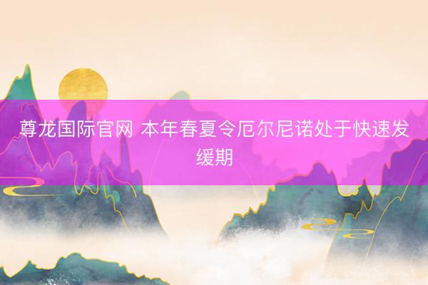 尊龙国际官网 本年春夏令厄尔尼诺处于快速发缓期